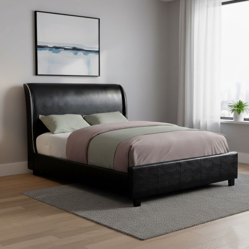 Laurel Black Wood Frame Queen Platform Bed