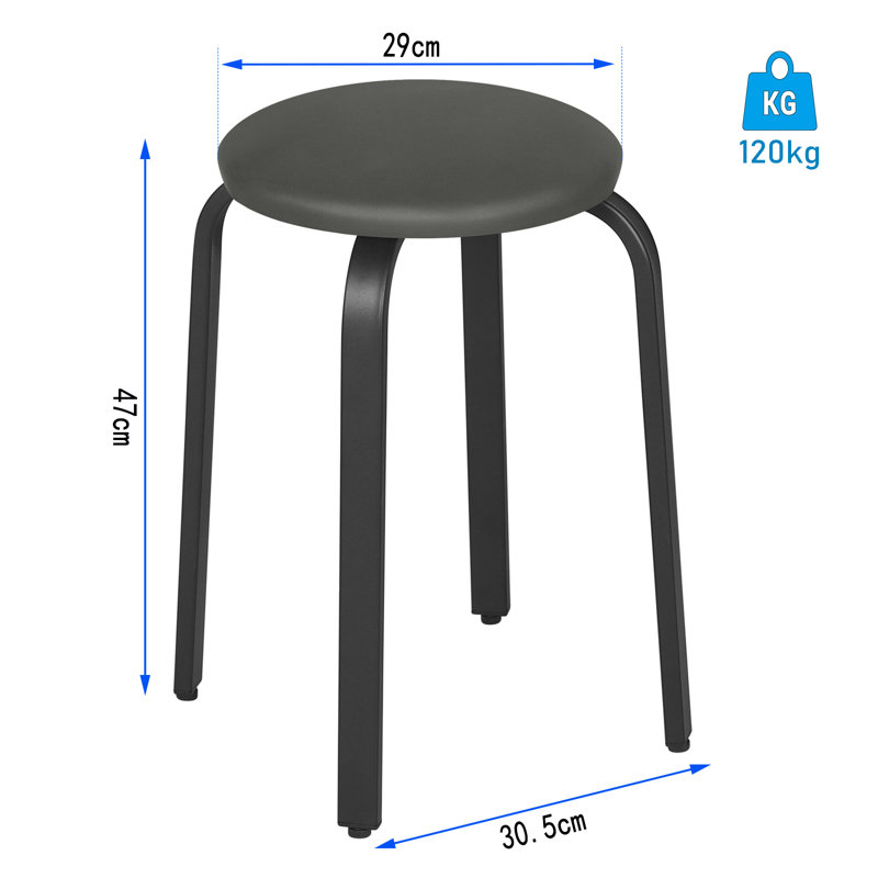 Messai Steel Accent Stool, Grey