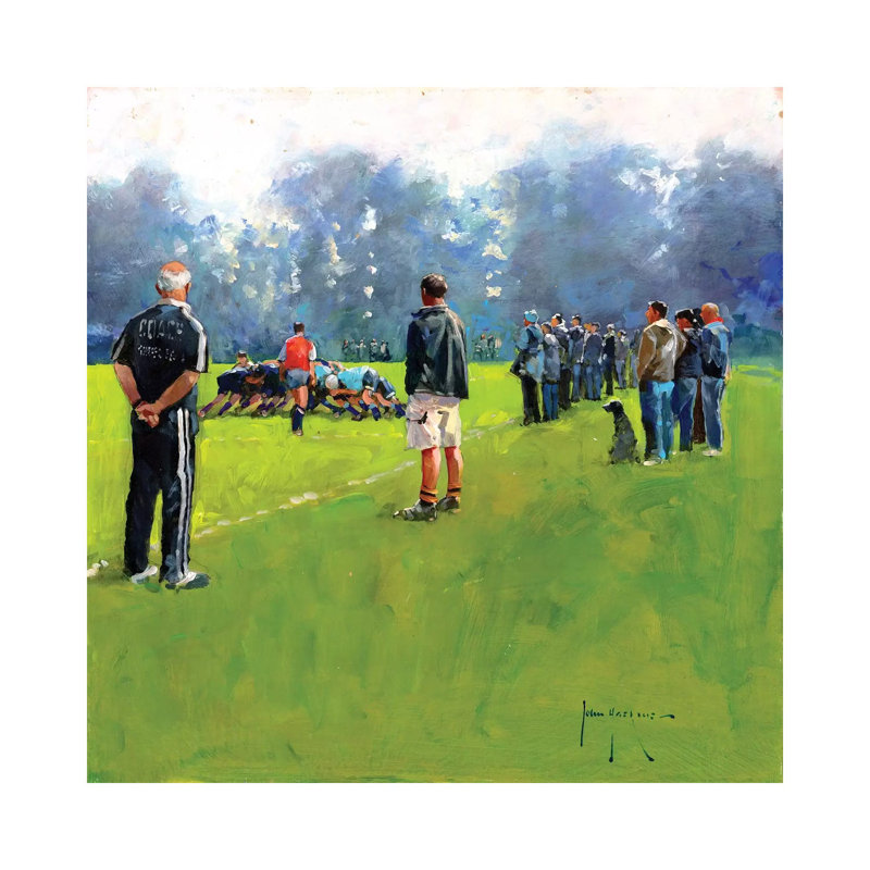 Scrum by John Haskins - Wrapped Canvas Painting, 45.72 cm H x 45.72 cm W