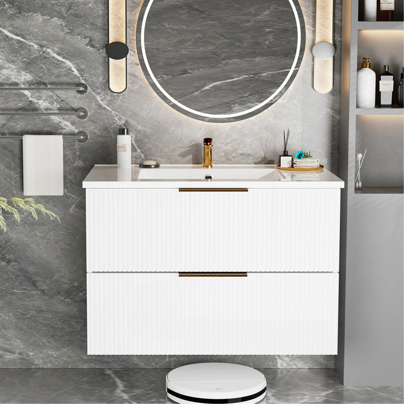 Meuble-lavabo blanc 24 po sans lavabo, Blanc, 24"