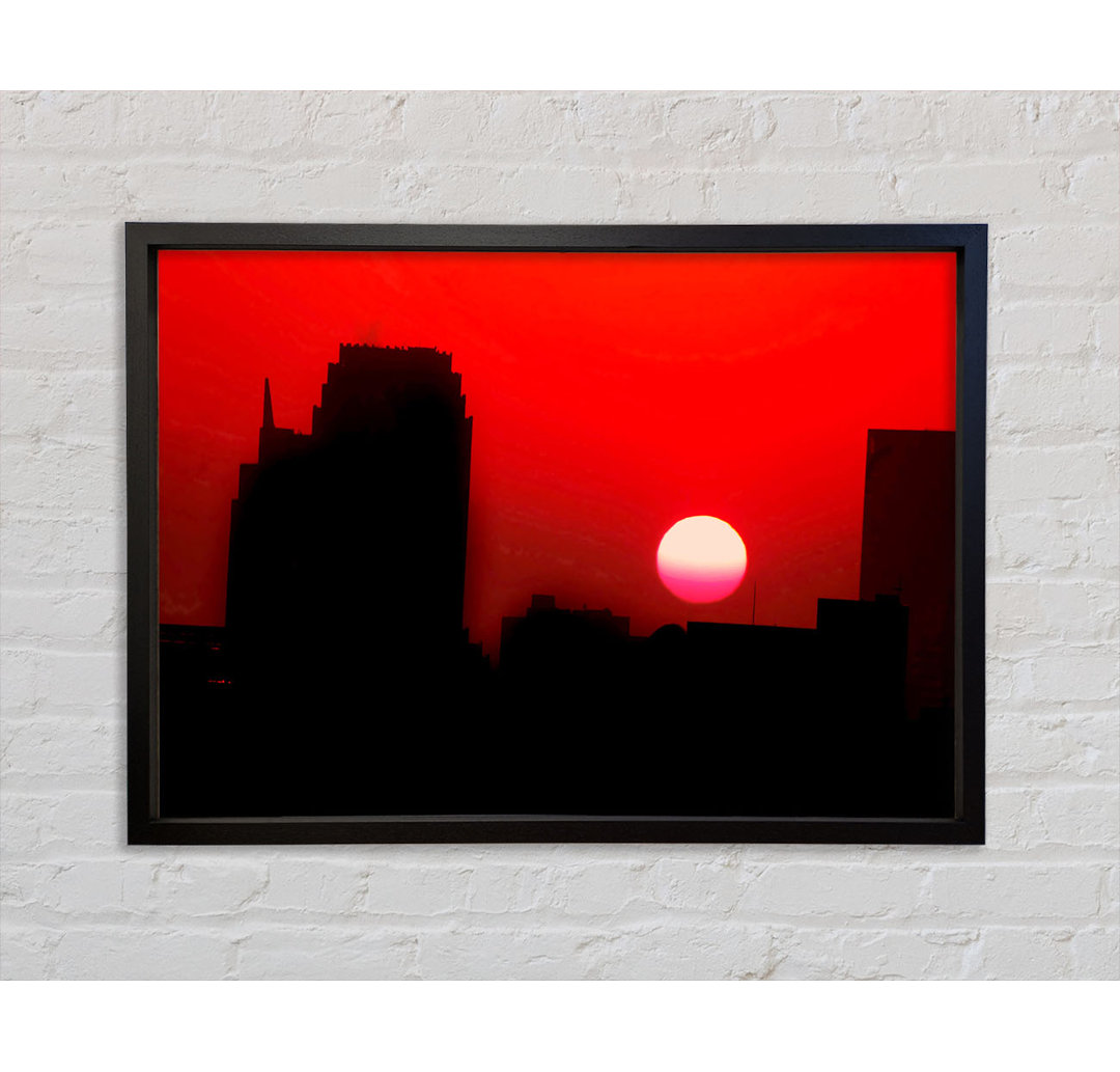 Red City Sundown - Einzelner Bilderrahmen Kunstdrucke auf Leinwand