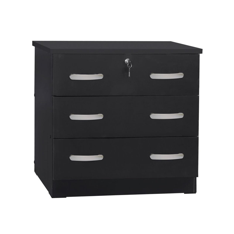 Commode 3 tiroirs, Noir