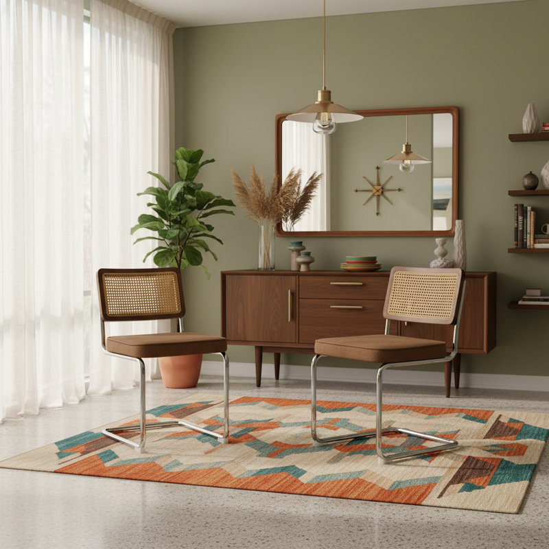 Chaises de salle à manger Mid-Century, Brun