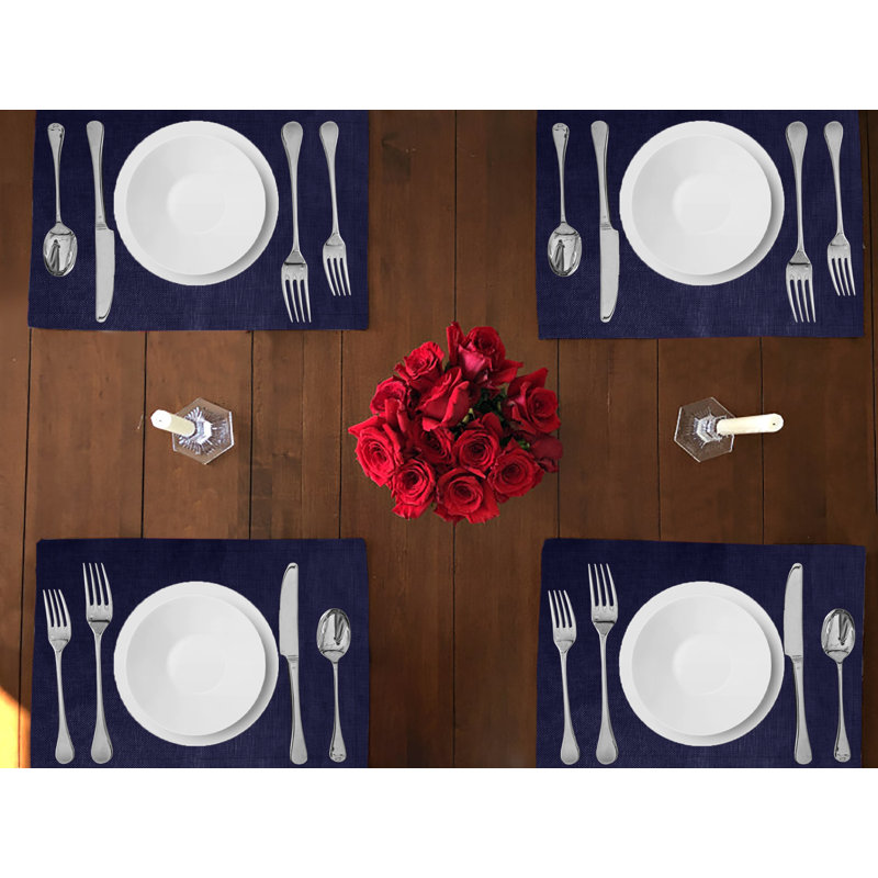 Faux Burlap Placemats, Navy
