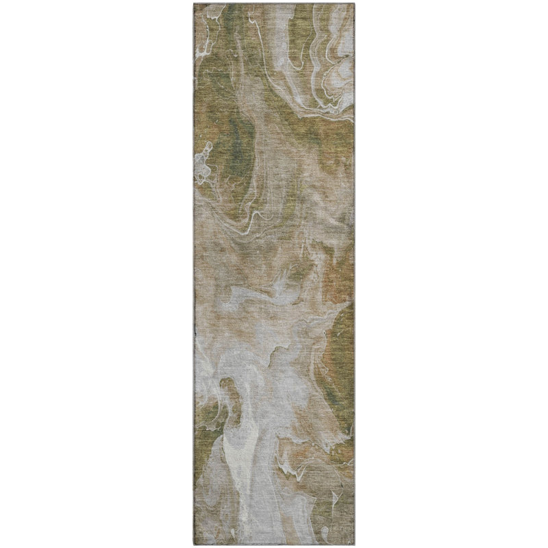 Premium Machine Washable Mehara AMF1687 Abstract Rug, Runner 2'3" x 7'6"