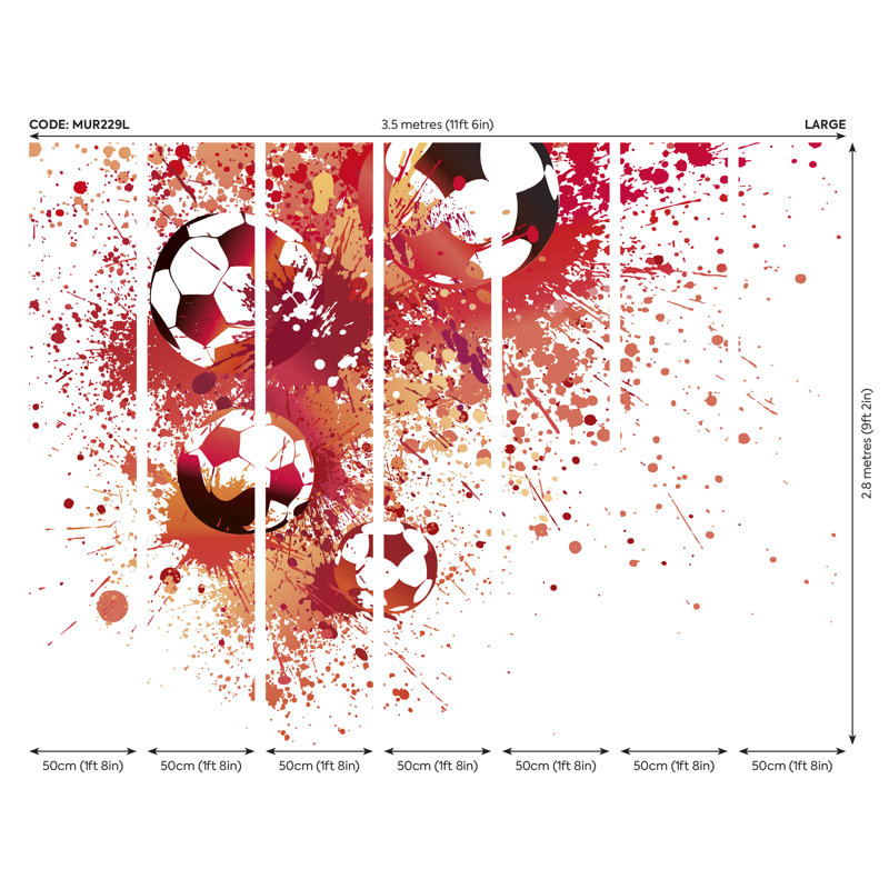 Matte Non-Pasted Wall Mural, 280cm L x 350cm W, Red