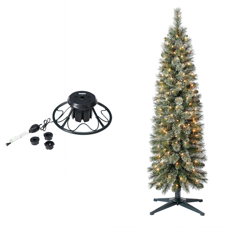 Base de base d'arbre rotative Home Heritage avec arbre de Noël 5 pi Stanley, 5' H
