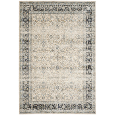 Tapis oriental en viscose bleu marine / ivoire Persian Garden