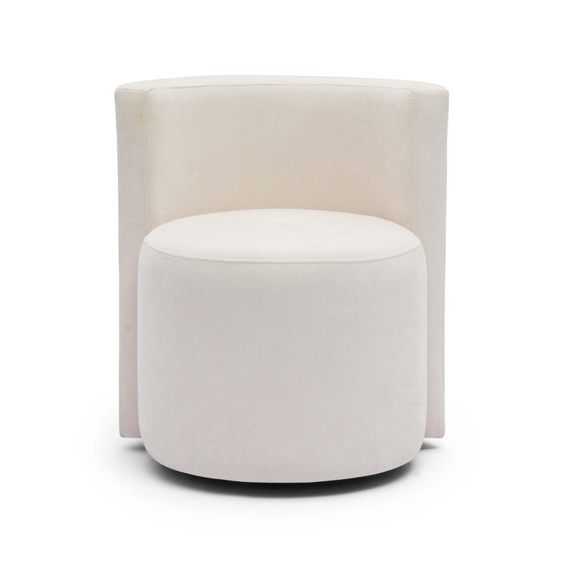 Fauteuil de bureau Daggett, Velours, Crème, crème