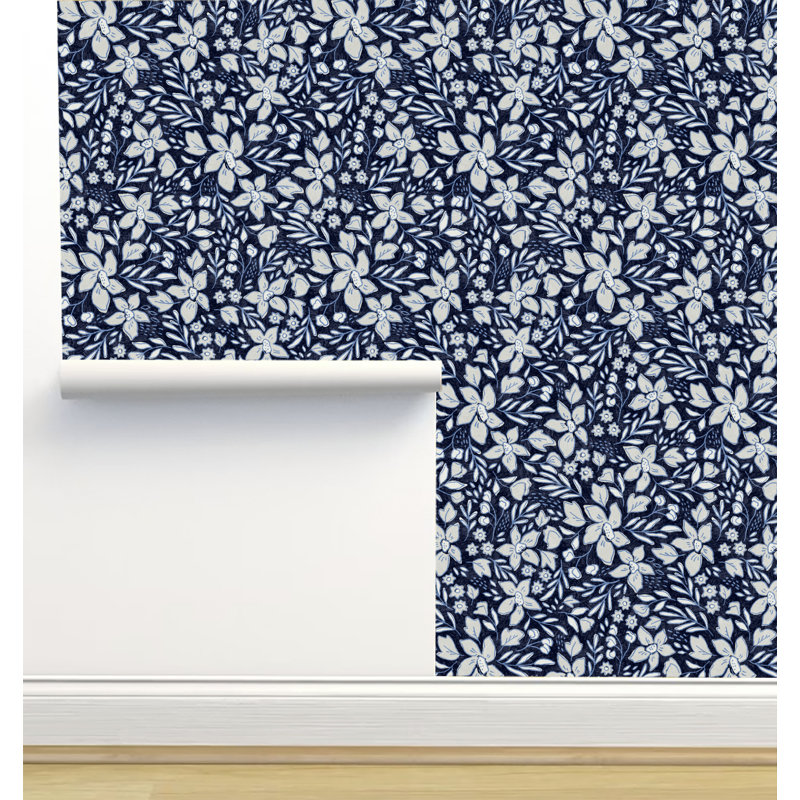 Rouleau de papier peint texturé L 2,16 pi x l 5 po Amy Mac Ready Designs, Bleu marine