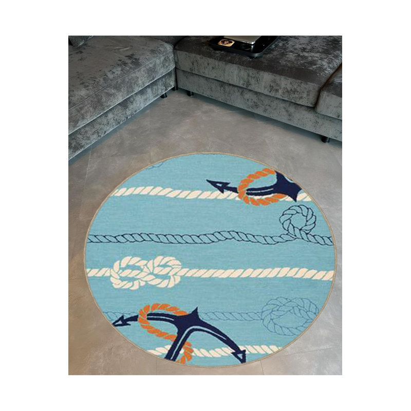 Tapis rond lavable à la machine, Sous-tapis rond 2 pi 8 po inclus
