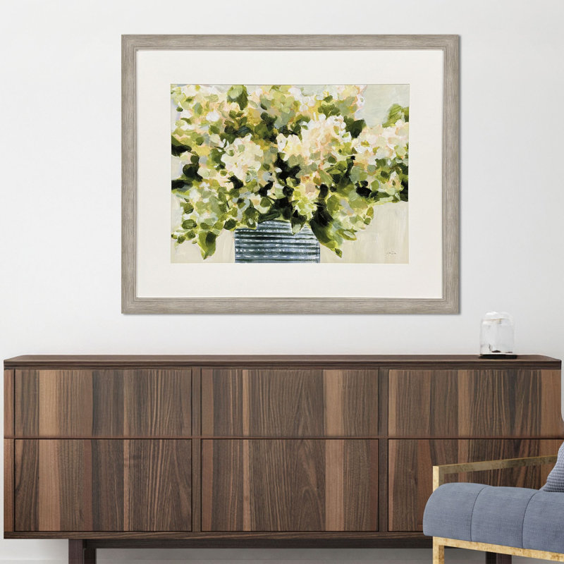 Hortensias dans un vase, art encadré