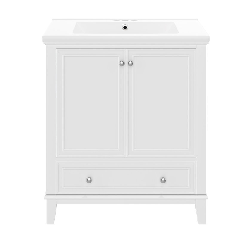 Meuble-lavabo 30 po avec lavabo, Blanc, Trou simple