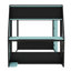 Lit mezzanine double avec bureau et lumière DEL, lit superposé de jeu avec tablettes de rangement-2142400414