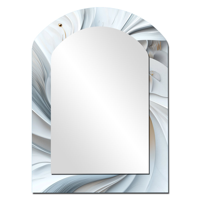 Gris et blanc, reproduction d'art I - miroir mural moderne, 34 po x 25 po
