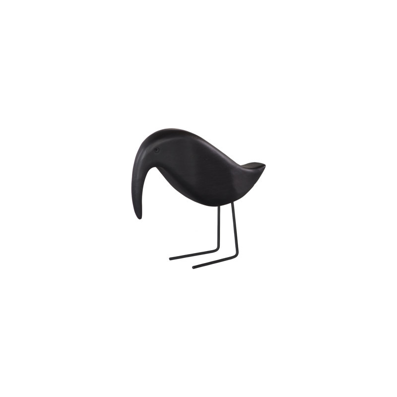Caldwell Solid Wood Bird Figurine, Black