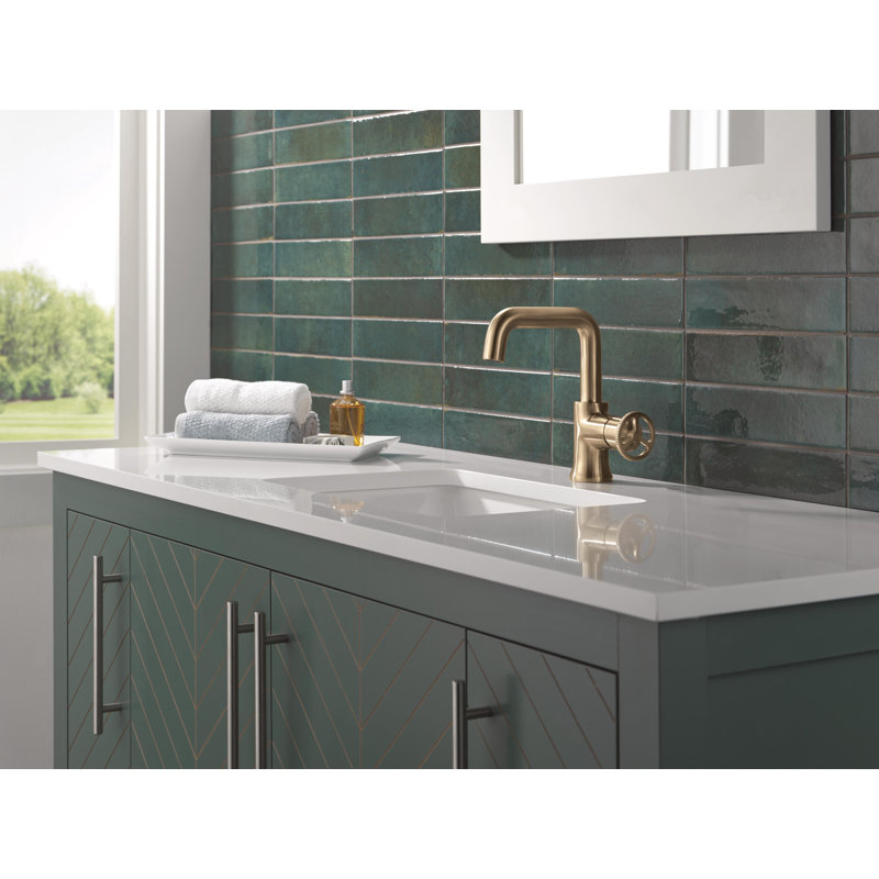Single Handle Bathroom Faucet, Champagne Bronze