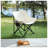 Beige Folding Camping Chair with Carry Bag and Side Pockets, Portable Outdoor Seat