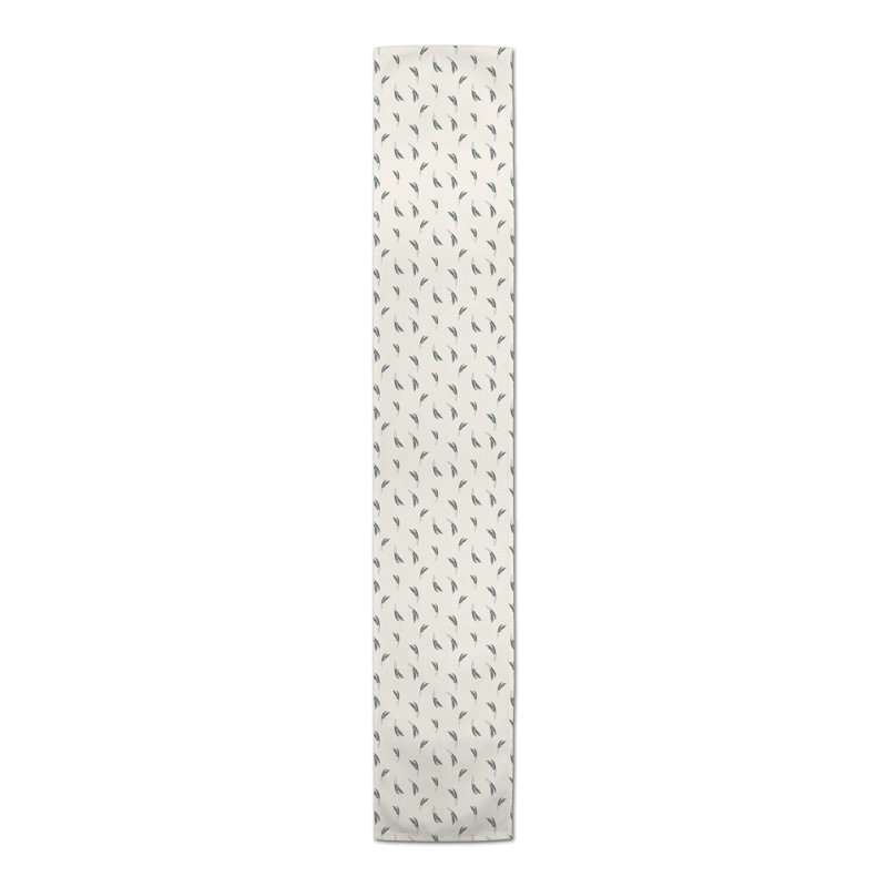 Chemin de table rectangulaire, Crème / gris, 72 po x 16 po