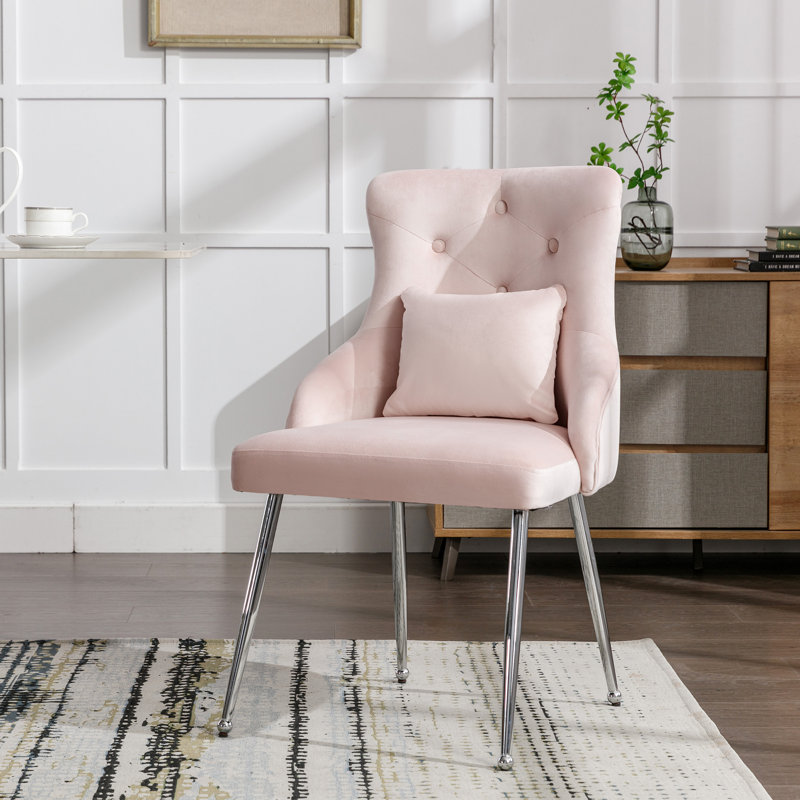 49cm H Metal Side Chair in Pink