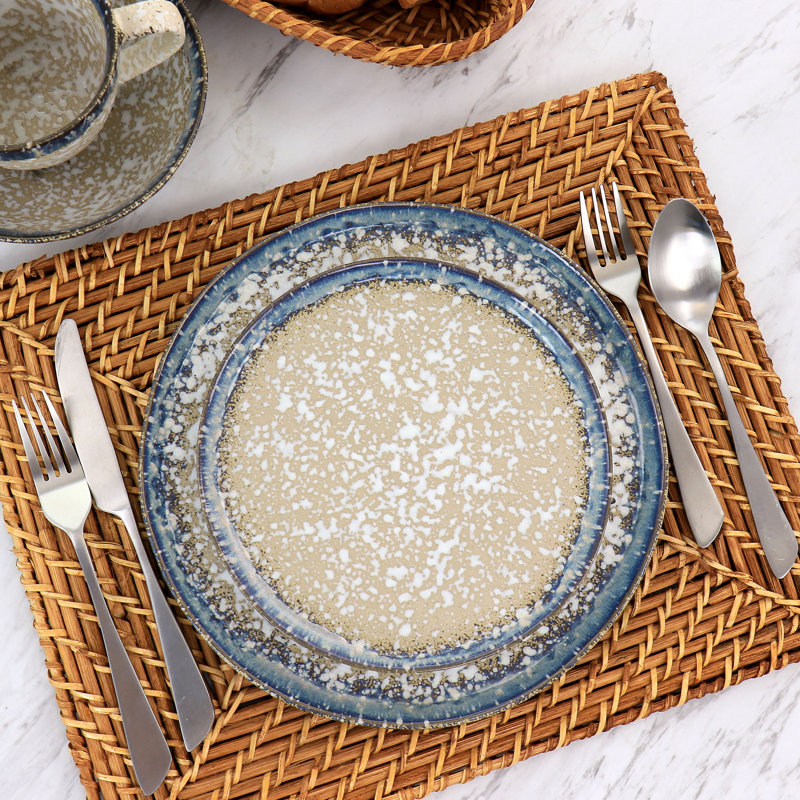 Martha Stewart 16 Inch Rattan Woven Rectangular Placemat In Brown