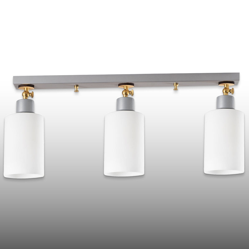 3 Lights Metal Body Glass Cap Semi Flush Mount