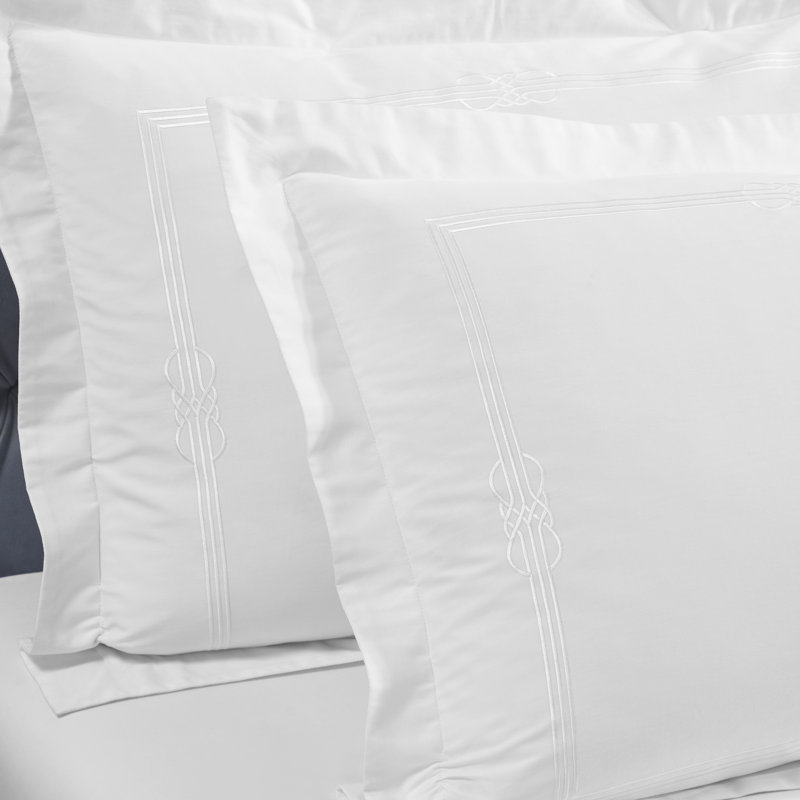 Moonlawn Cotton Gold Embroidered 3 Piece Duvet Cover Set by Superior, King/California King Duvet Cover +2 King Shams