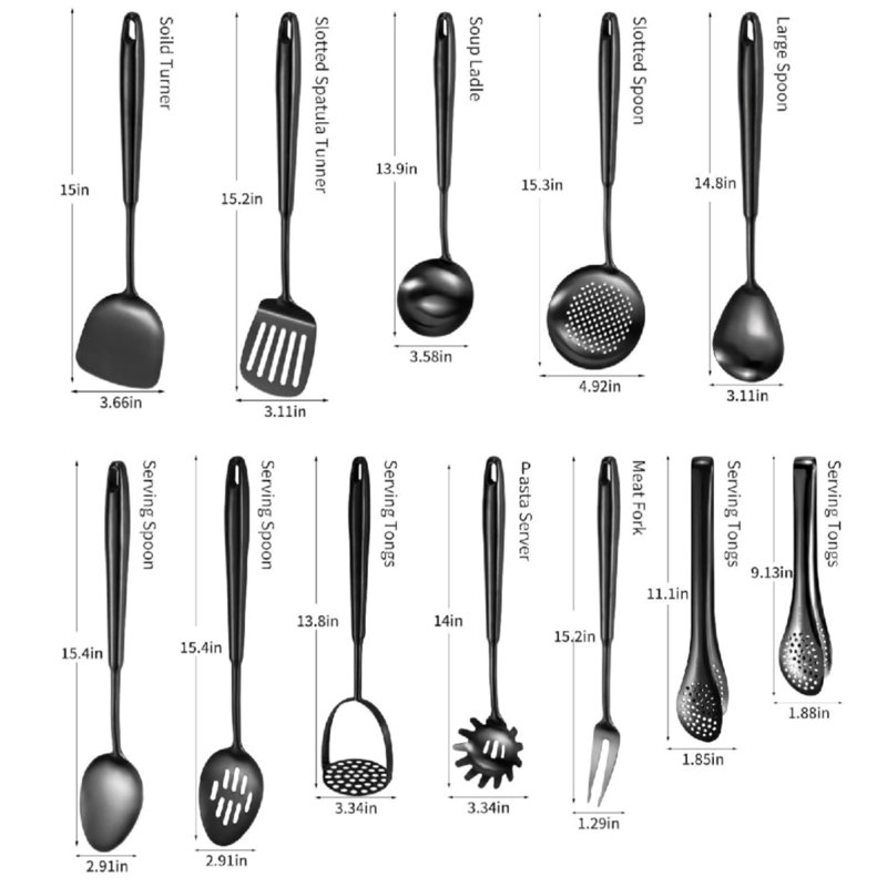 Dishwasher Safe Cooking Gadgets Tools Set, Kitchen 12 Pcs Utensils Set