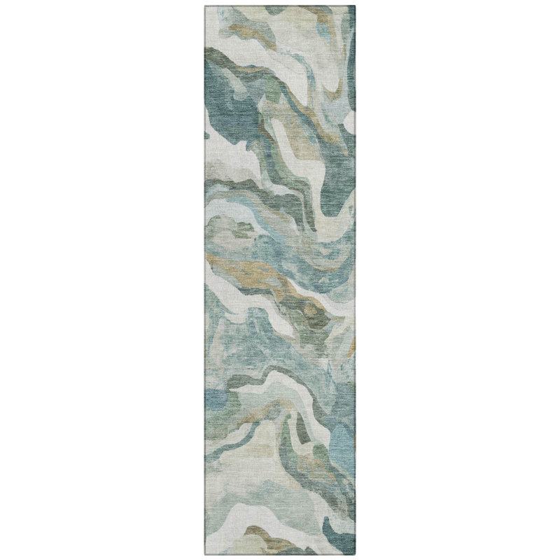 Machine Washable Indoor/Outdoor Oden ACN2162 Modern Rug, Tapis de couloir 2 pi 3 po x 7 pi 6 po