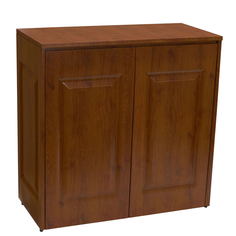 Faux Wood Finish Double Tilt-Out Laundry Hamper Cabinet