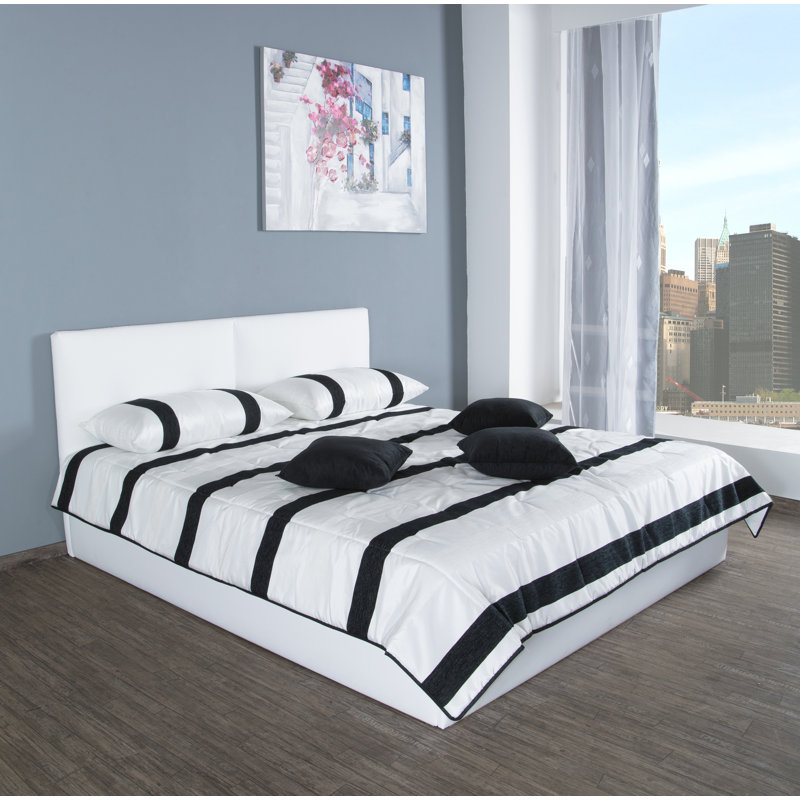 Hampig Upholstered Bed, 200 x 200 cm, White