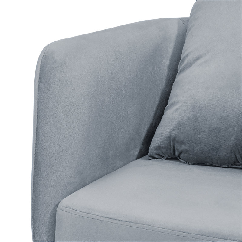 Chaise longue rembourrée en velours, Gris