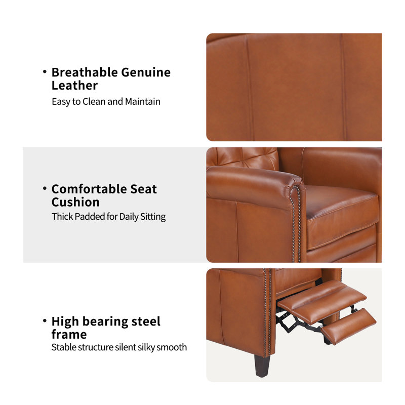 Fauteuil inclinable en cuir véritable Lazelle