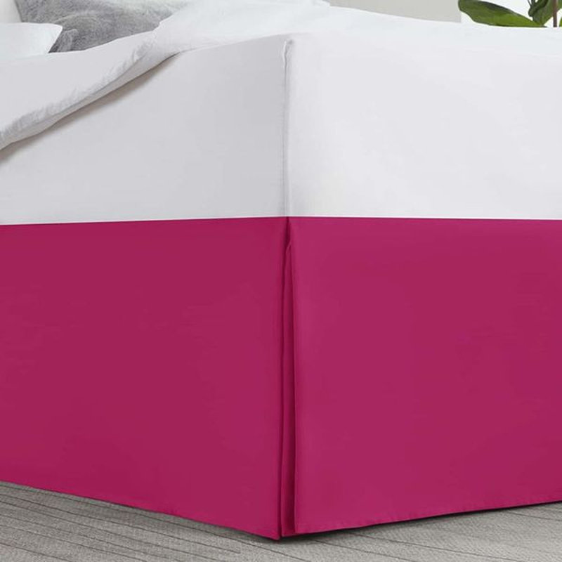 Luxury Pleated 14" Bed Skirt, Hot Pink, Full XL