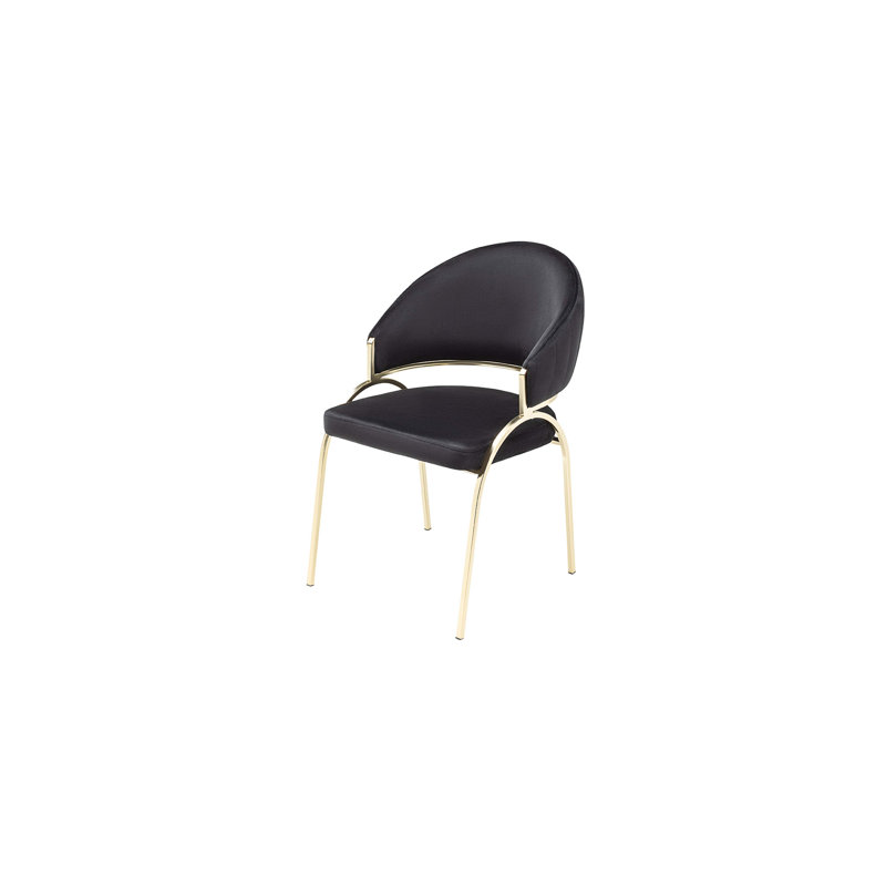 Ruby Modern & Contemporary Style Chair Made With Metal Legs, Black