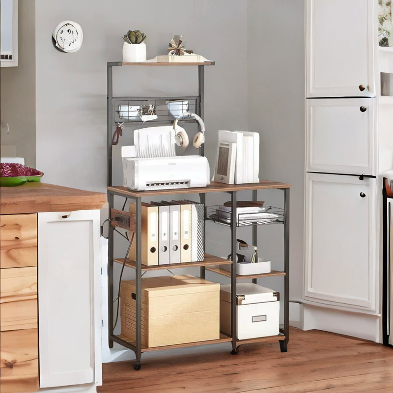 Industrial 4 Tier Smart Kitchen Baker's Rack With Power Outlets