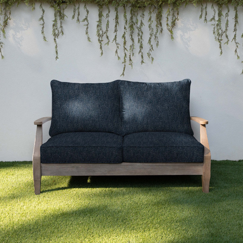 Coussin de causeuse intérieur / extérieur Sunbrella Boucle, Améliorez l'indigo Sunbrella®