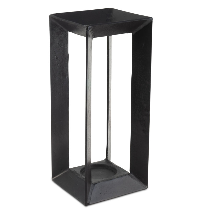 Metal Floor Lantern, Black, 50 cm H x 21 cm W x 21 cm D
