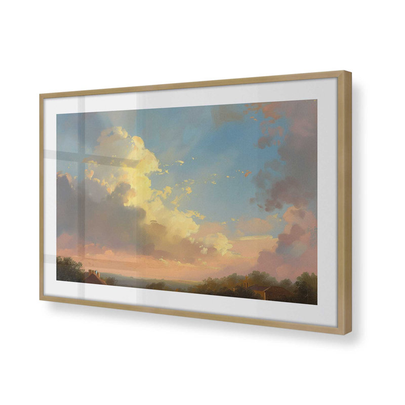 «Peaceful Sky At Sunset», Or brossé, H 9,25 po x l 11,25 po