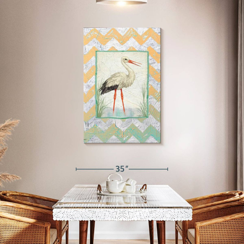 Brampt Crane In Water, 45" H x 30" W