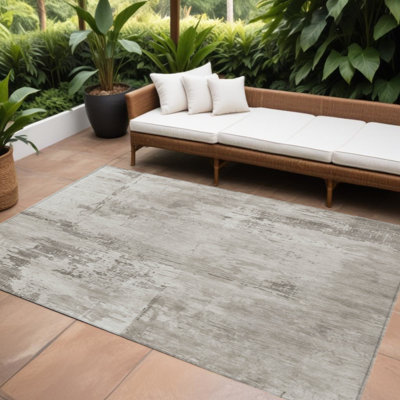 Tapis intérieur lavable abstrait beige 9 pi x 12 pi HomeRoots