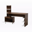 Bureau d'ordinateur avec 6 tablettes au fini blanc et noyer Droitwich, H 46,94 po x l 60,53 po x P 23,51 po.