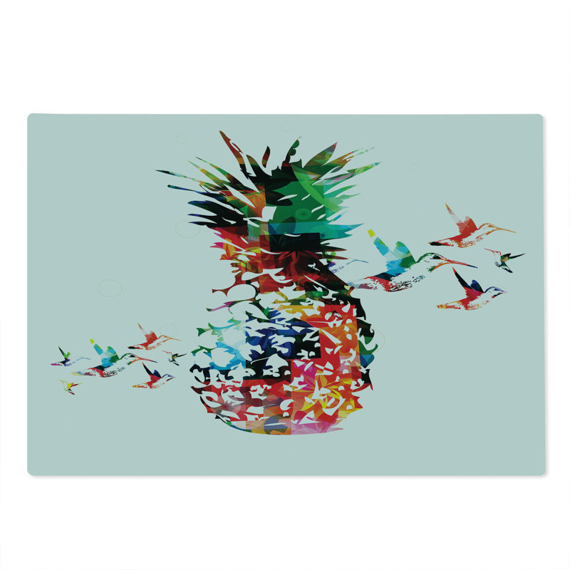 Ambesonne Pineapple Cutting Board Large Size Modern Geometric Art Multicolor