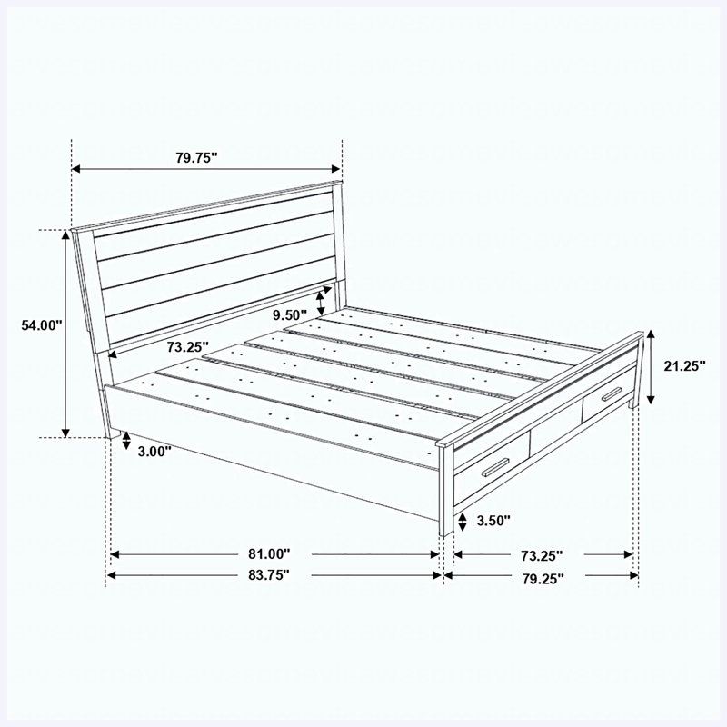 Ensemble de chambre avec très grand lit rustique brun doré 4 pièces