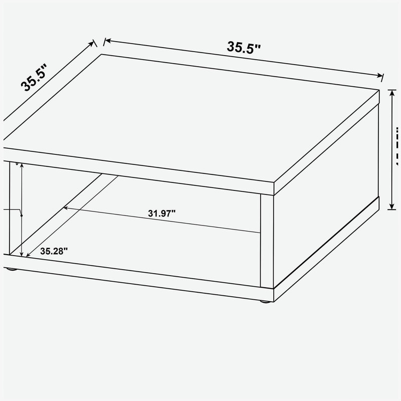 Table basse en bois de pin massif, Beige