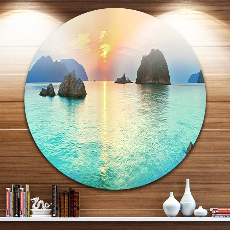Sunrise Panorama - reproduction de photo, H 11 po x l 11 po x P 1 po, Métal