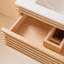 Meuble-lavabo mural simple 36 po avec lavabo en céramique et tiroirs de rangement