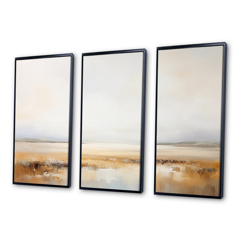 Ensemble de reproduction d'art des Prairies, Cadre flottant noir, H 40 po x l 60 po x P 1 po