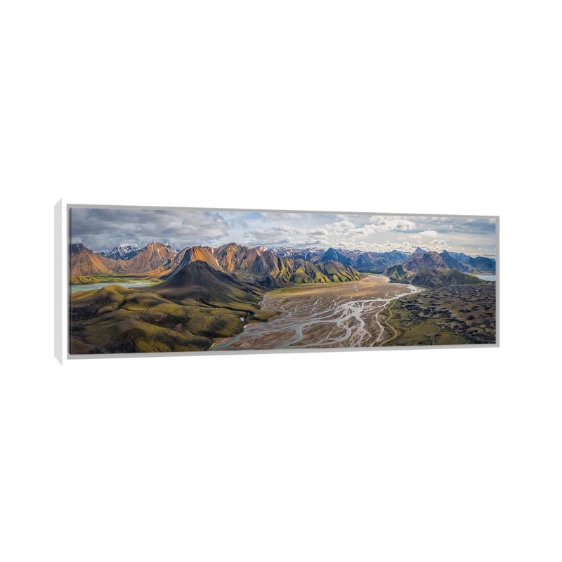 Iceland: Fjallabaksleianyrari 1 Piece Floater Frame Panoramic Wall Art on Canvas