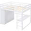 Lit mezzanine double blanc avec garde-robe, bureau, tablettes et tiroirs intégrés - Maximisez l'espace de votre chambre à coucher-1289322490